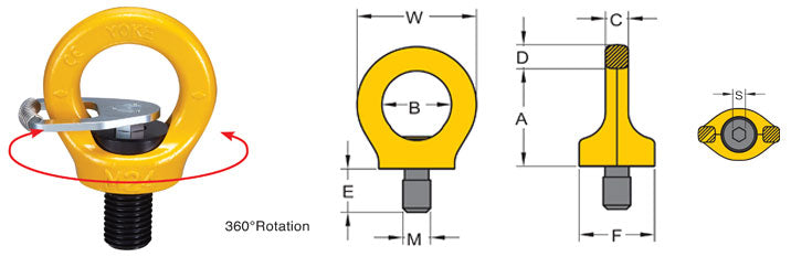 当店在庫してます! Yoke W & B - thread metric - Point Eye Key 8-291K 8 Grade HardwareFasteners