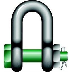 Green Pin Standard Dee Shackles with Safety Nut and Bolt Pin - G-4153