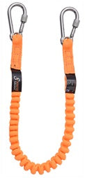 Stretch Lanyard with Integrated Karabiners for Connecting Tools