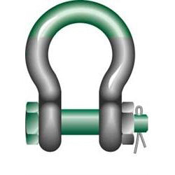 Green Pin Super Bow Shackles with Safety Nut and Bolt Pin - G-5263
