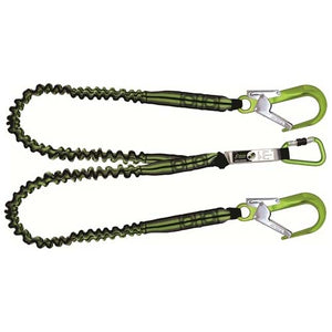 'Y' Forked Shock Absorbing Expandable Lanyard 1.5 mtr (Green)